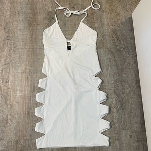 White Fox Boutique Cut Out Halter Bodycon Mini Dress Size S